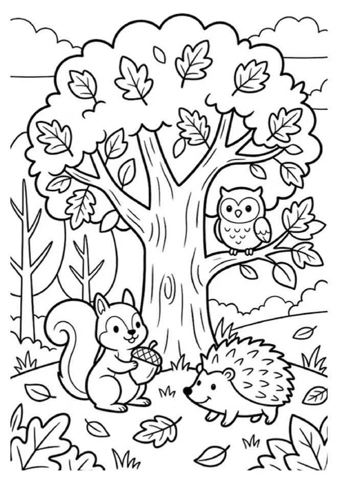 Desenhos Outono para imprimir e colorir - imagem 4